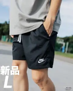 NIKE ナイキ フローウーブンショーツ ショートパンツ ブラック L 新品 黒のサムネイル