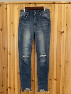 JEANASIS フレイドクラッシュスキニーダメージデニム