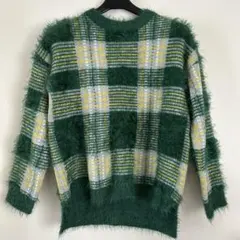 AZUL by moussy チェック柄ニットセーター Sサイズ
