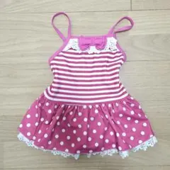 水着 女の子 ピンク 水玉 97cm 2～3歳