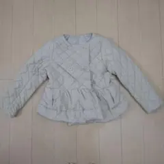 ★ノーブランド ノーカラーフレアキルティングジャケット★