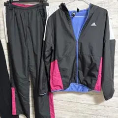 最終価格！アディダス　adidas 冬　レディース　L ウォームアップ　上下　黒