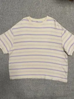 ZARA メンズ　Lサイズ　半袖Ｔシャツ　ボーダー　白