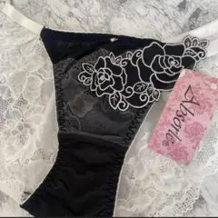 Abordo ブラック 流行り　レース　花柄　ショーツ Mサイズ