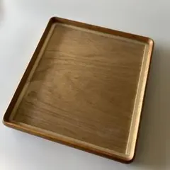 屋久杉 トレー 角盆 30×18cm 取っ手付き お盆 木製（未使用保管/箱付