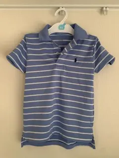 POLO パフォーマンスポロシャツ 3T 青白ストライプ