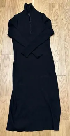 UNIQLO ハーフジップニットワンピース　L ブラック