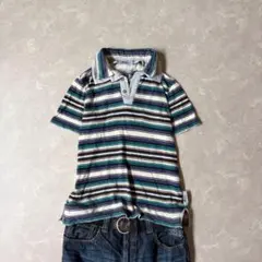 y2k archive striped polo shirt ポロシャツお兄系