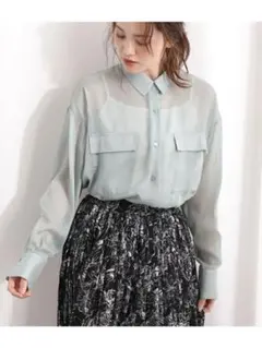 【VIS】シアービッグシャツ グリーン