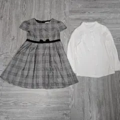 【120cm】フォーマルワンピース（キャサリンコテージ）と長袖シャツのセット