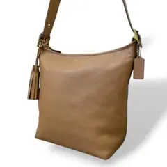 COACH コーチ ショルダーバッグ レザー ブラウン 斜めがけ タッセル 