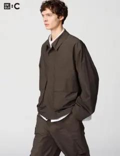 【新品】UNIQLO コットンショートブルゾン ダークブラウン ジャケット XL