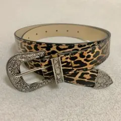 豹柄 ウエスタンベルト ヴィンテージ スタッズ Y2K 古着 アメカジ 男女兼用