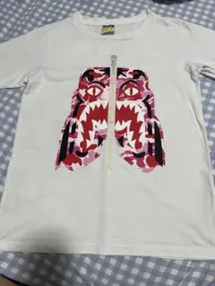 お値下げ！A BATHING APE シャーク ロンT ホワイトピンク - メルカリ