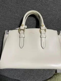 Samantha Thavasa 2WAY ホワイトレザー ハンドバッグ 本革