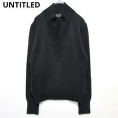 アンタイトル ニット セーター 黒 2 M 綿100% スキッパー 上品 日本製