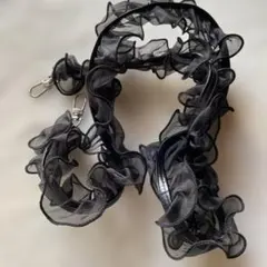 ショルダーストラップ スマホ フリル 黒