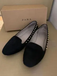 ★最終値下げ★美品！ZARA スタッズ付き　フラットシューズ　本革　激レア