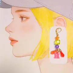 アルファベットレトロピアス（ビビットピンク）（H）（1E）片耳