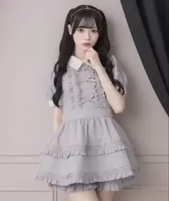 Pal elfy パルエルフィー シアーチェックボウタイワンピース ブルー