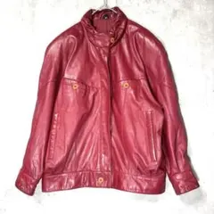 パルティーナ　ヴィンテージ　ラムスキンレザー ボルドー ブルゾン M 韓国製