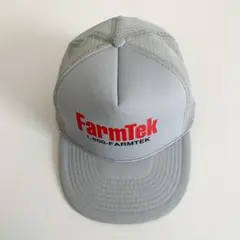 海外古着 プリント アメリカ企業 メッシュキャップ トラッカー 帽子 グレー