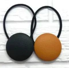 【299】ハンドメイド38mm くるみボタン　ヘアゴム