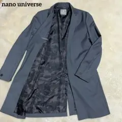 nano universe ダークグレー チェスターコート カモフラージュ裏地