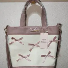 新品タグ付き　メゾンドフルール　2Wayリボンリボンリボンバケツショルダーピンク