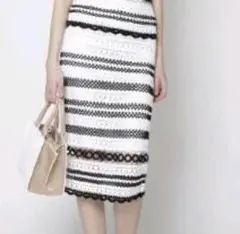 #新品#クイーンズコート#QUEENSCOURT#レース#ニット#スカート#白