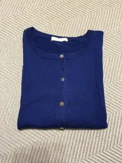 青　ネイビー ニットカーディガン　星ボタン　イーハイフンワールドキャラリー