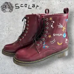 新品未使用✨ScoLar スカラー 刺繍 サイドジップ ショートブーツ ブラウン