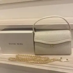 Hanae Mori アイボリー ハンドバッグ　チェーンショルダーバック