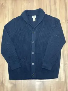 LL Bean ショールカラー コットン ローゲージ カーディガン XL