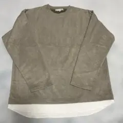 長袖カットソー L スウェード