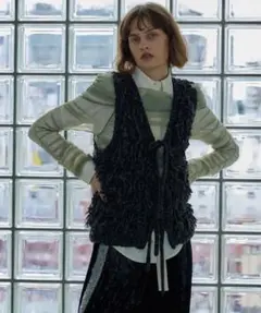 ニットベスト グレー