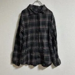 UNIQLO ユニクロ　フランネルチェックシャツ　レディース　ブラック