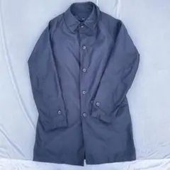 コート　冬ボタン付き　光沢　ネイビー　レディース　メンズ　トレンチコート　黒