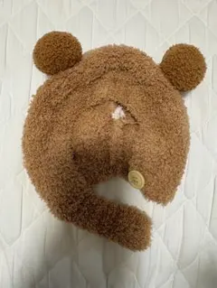 クマ耳付きフリース帽子 茶色