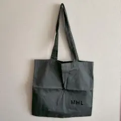 MHL. LIGHT COTTON DRILL トートバッグ　グリーン