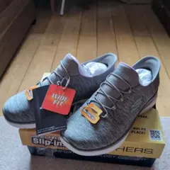 SKECHERS Slip-Ins グレー ワイドフィット