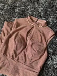 (JEWELS】ピンク ドレープドレス ノースリーブ
