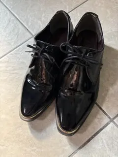 黒革レースアップシューズ　Sサイズ