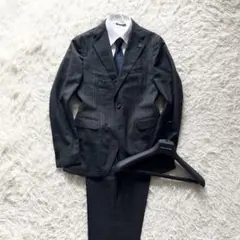 <極美品>TAGLIATORE ダークグレー ウール スーツ サイズ48