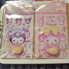 クロミ、マイメロお腹ぷっくりシール2枚セット