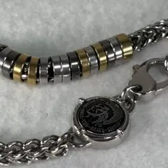 DIESEL ディーゼル ネックレス モヒカンロゴ シルバー ゴールドのサムネイル
