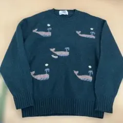 J.PRESS クジラ柄　セーター　グリーン　M L