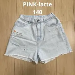 PINK-latte らくがき刺繍フリンジショートパンツ 140