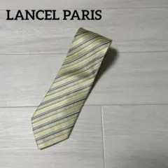 LANCEL ランセル ネクタイ シルク100% ストライプ 黄のサムネイル