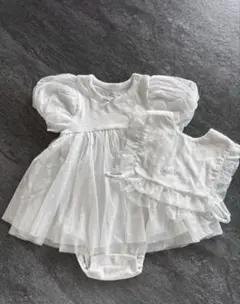 チュールロンパース 70 gelatopique ジェラートピケ　ベビードレス